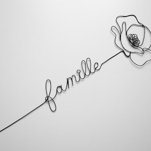 Poppy wire flower, customizable wire name, customizable word with flower, family photo wall decoration