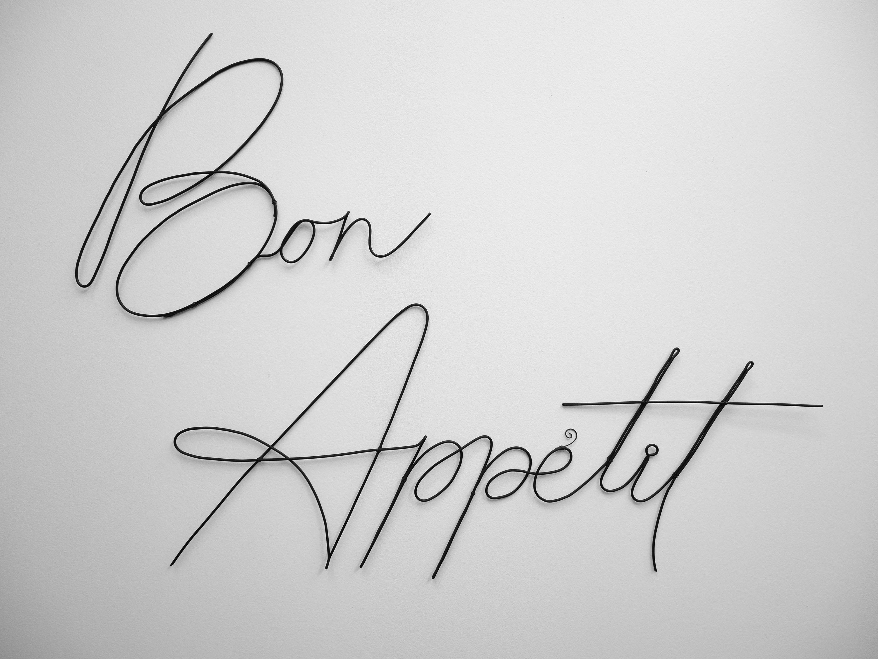 Mot Bon Appétit en Fil de Fer, Mot Déco Cuisine Murale, Message Phrase Écriture Citation, Plaque Por