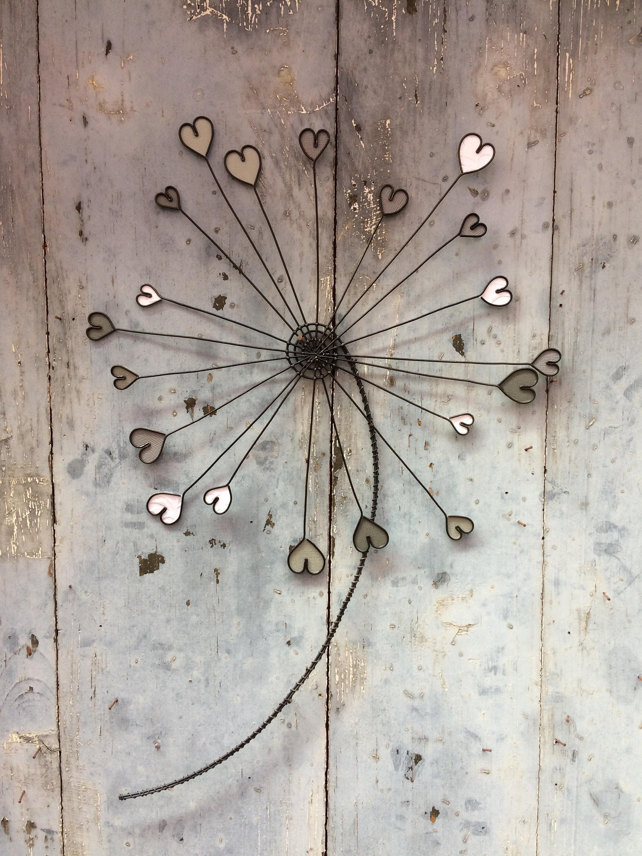 Fleur, Pissenlit en Fil de Fer, Décoration Murale, Fleur Métal, Tissu, Bohème, Cadeau d'intérieur, S