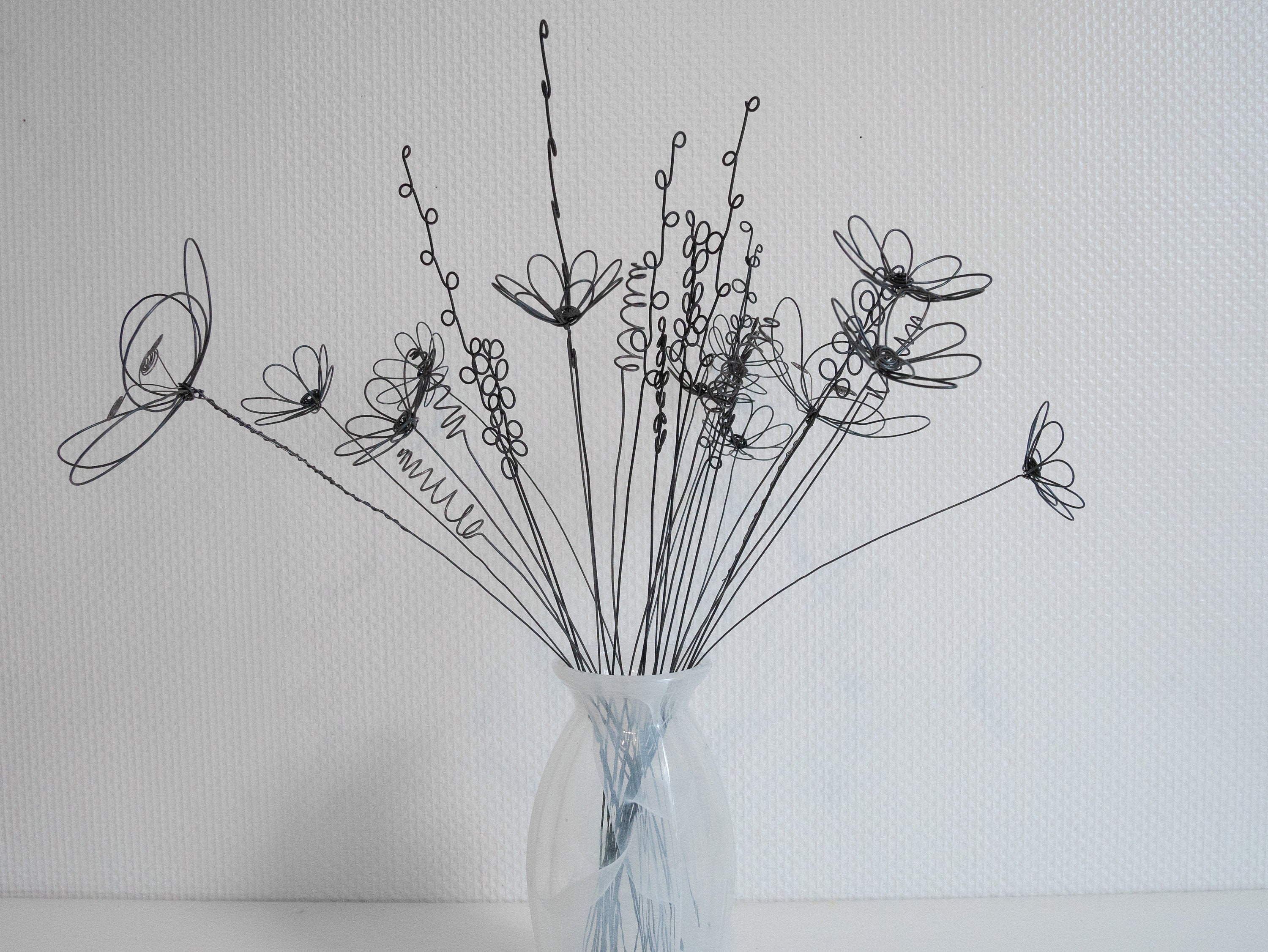 Bouquet 12 Flowers 3D Annealed Wire, Artificial Flower, Floral Decoration,  Deco Boho Nature, Poppy, Master Gift 