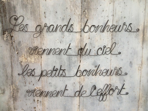 Citation Murale En Fil De Fer Message Bonheur Phrase Fil De Etsy France Citation Murale En Fil De Fer Message Bonheur Phrase Fil De Etsy France