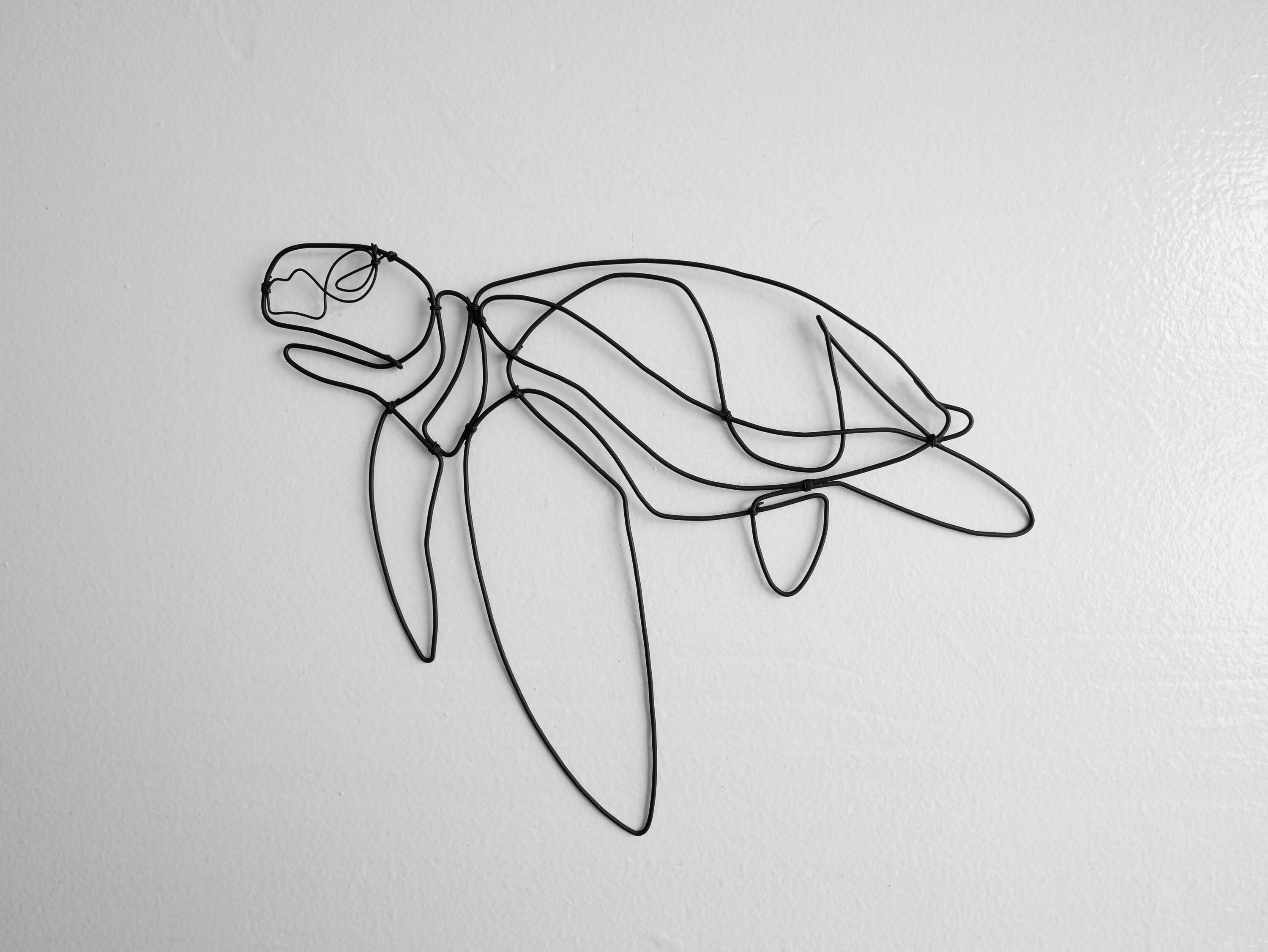 Tortue en Fil de Fer Recuit, Silhouette Tortue, Décoration Murale Chambre, Déco Nature, Forêt, Citat