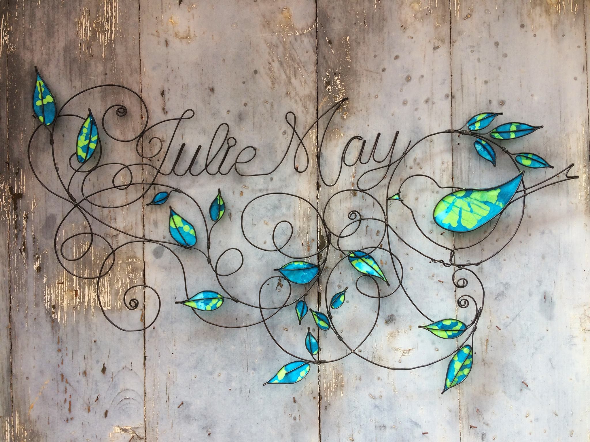 Décoration d'intérieur avec Prénom en Fil de Fer Recuit, Décoration Murale, Esprit Nature, Plaque Po