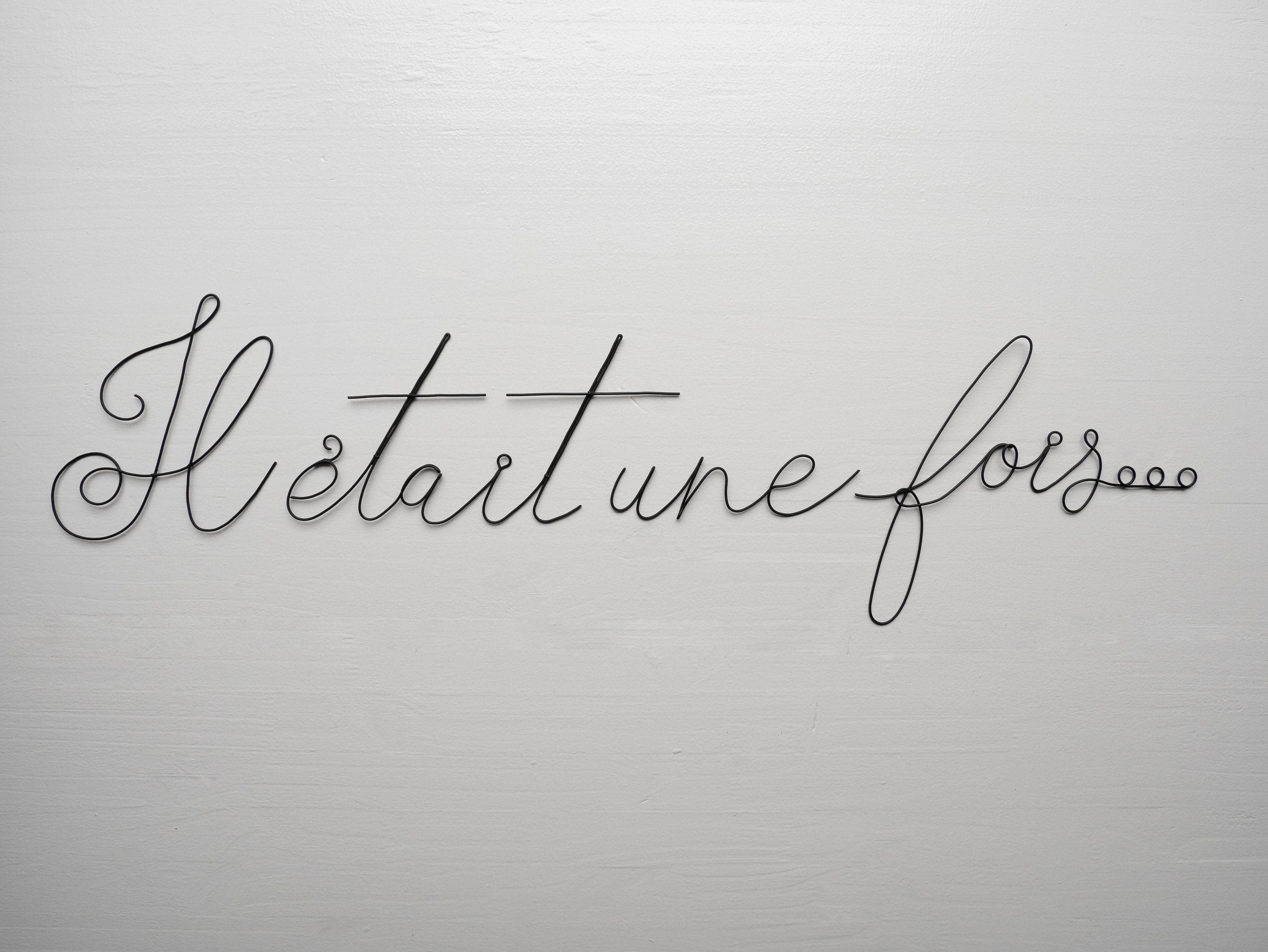 Phrase Il Était Une Fois en Fil de Fer, Citation Mot Décoration Murale, Cadeau Naissance, Déco Chamb
