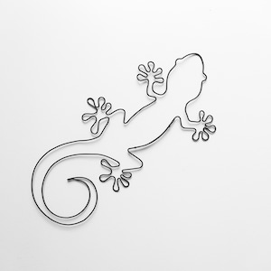 Annealed Wire Gecko, Hanging Decoration, Country Wall Decoration, Nature Metal Decoration, Animals, Salamander, Lizard, Handmade