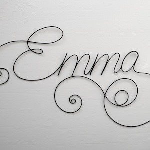 Customizable wire first name, baby child first name, child&#39;s bedroom wall decoration, door plaque, birth gift idea