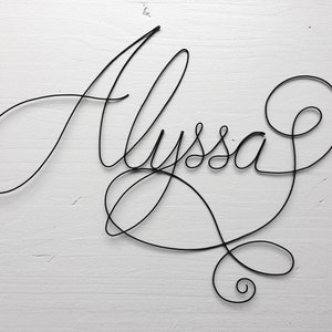 Wire first name, customizable first name, annealed wire, wall decoration for children&#39;s room, door plaque, birth gift, baptism