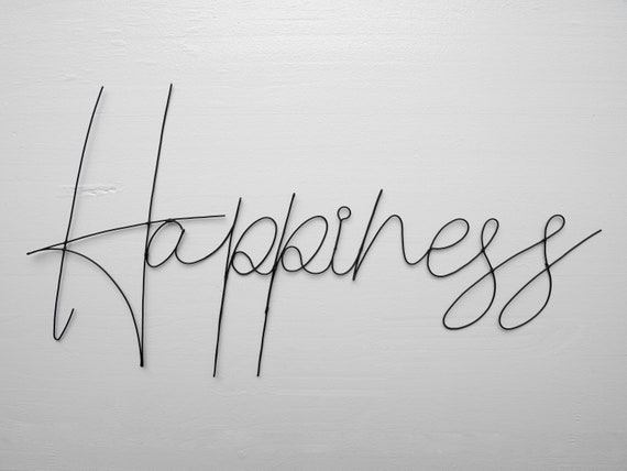 heb vertrouwen provincie goochelaar Word Happiness draad recuit woord muur decoratie bericht zin - Etsy België