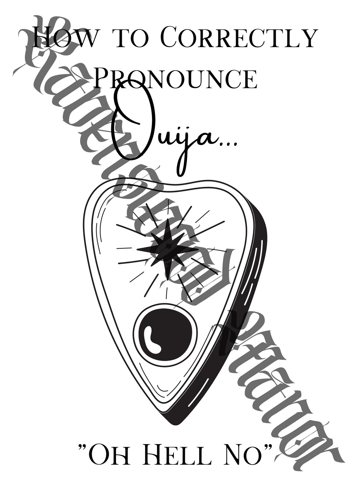 How to Correctly Pronounce OUIJA Funny Poster Design PDF Etsy España