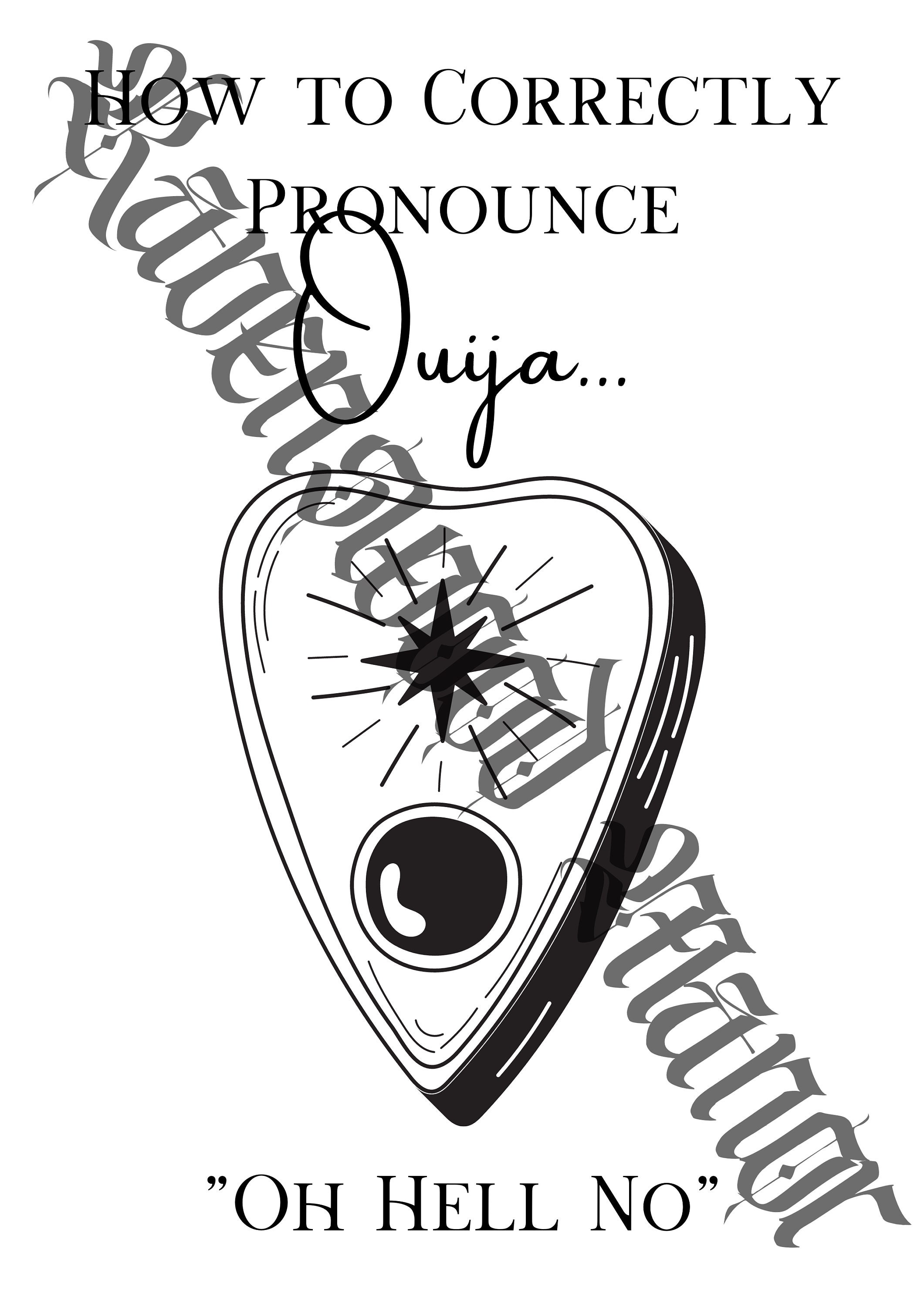 How to Correctly Pronounce OUIJA Funny Poster Design PDF Etsy España