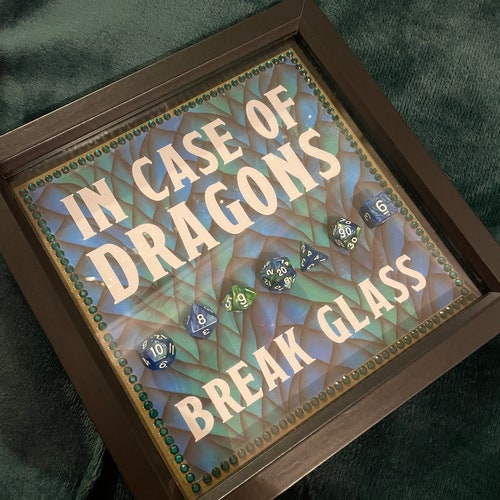 In Case of Dragons Art-Piece - 20x20cm - Roleplay Tabletop Games Home Decor Homemade DnD