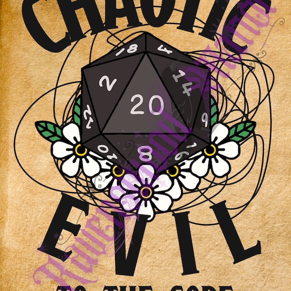 Chaotic Evil to the Core Dungeons and Dragons Print | Digital Download NoPhysical DnD Gamemaster Gift Nerd Fan Critical Hit Dungeon Master