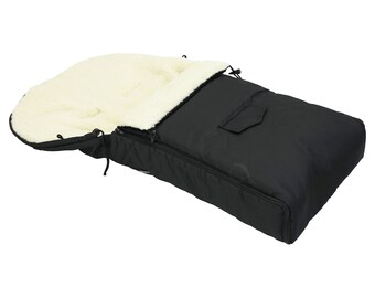 NATURAL Sheep WOOL Footmuff Cosy toes fits BUGABOO Pushchair Prams Melange beige