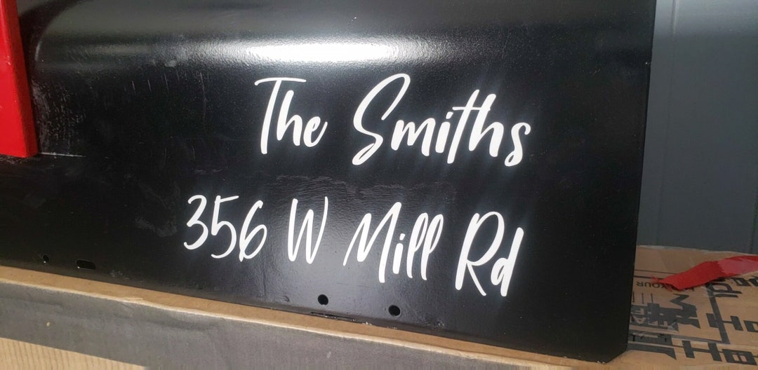 Custom Personalized Mailbox Lettering. White Vinyl Decal. Includes Free ...