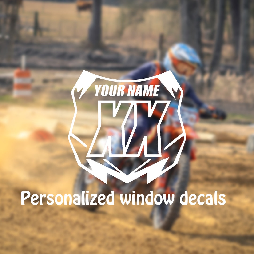 Motocross Personalized Sticker, Vinyl Decal. PAIR Includes Free ...