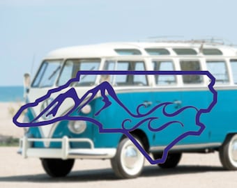 North Carolina PAIR of Vinyl Decal Sticker, Adventure Decal, Nature Decal, Ocean Decal, Laptop, Cup Mug Vinyl Decal, Car Decal