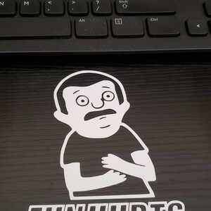 Rudi from Bobs burgers. Asthma Silhouette fun white decal sticker PAIR
