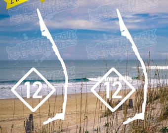 OBX Interstate 12 Decal Pair: Outer Banks Car Window Laptop Stickers