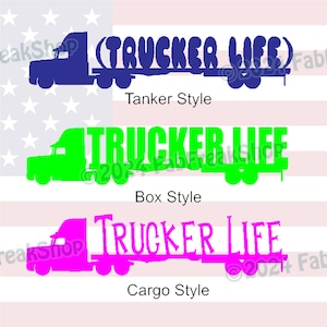 Trucker Life Decal, Big Rig, Semi Truck, Heavy Hauler supporter decal / sticker. Choose color, & Style, Free Shipping.