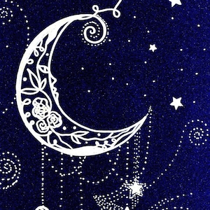 Moon and stars drawing.