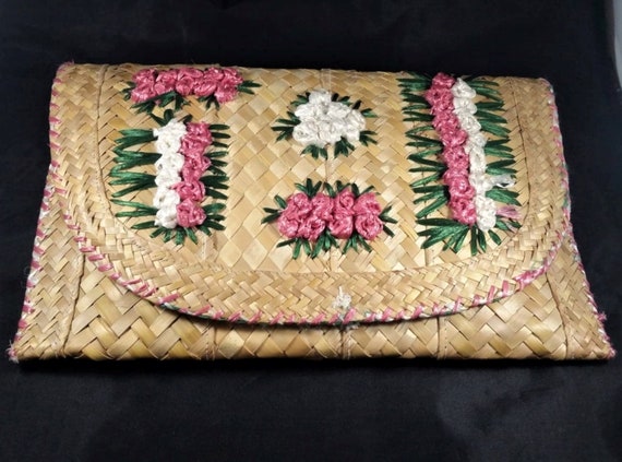 Vintage Women's Clutch, Rattan Purse Vintage Wick… - image 10