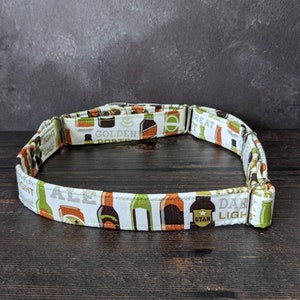 Craft Beer Dog Collar | Adjustable | Martingale Option | Fabric Collar | Lager Dog Collar | IPA Dog Collar | Gift for Dog Lover | Brewer Dog