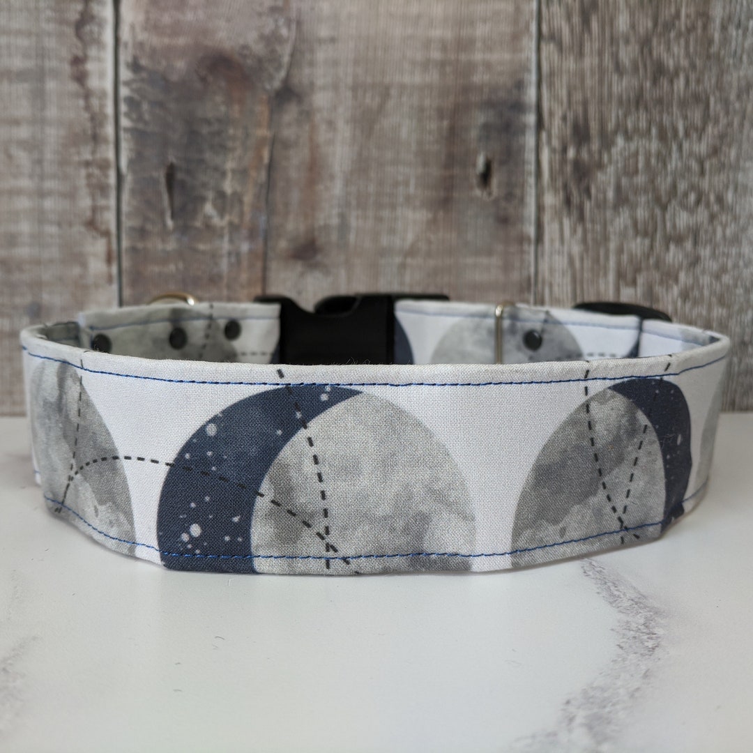 Moon Dog Collar Adjustable Martingale Option Fabric Collar Moon Phases Eclipse Dog Collar Gift