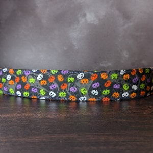 Jack-O-Lantern Dog Collar | Halloween | Martingale Option | Orange Purple Green | Gift for Dog Lover | Spooky Occult Haunted Pumpkin Patch