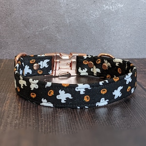 Ghosts Dog Collar | Halloween Dog Collar | Pumpkin Collar | Martingale Option | Fabric Collar| Gift for Dog Lover | Autumn | Fall | Spooky