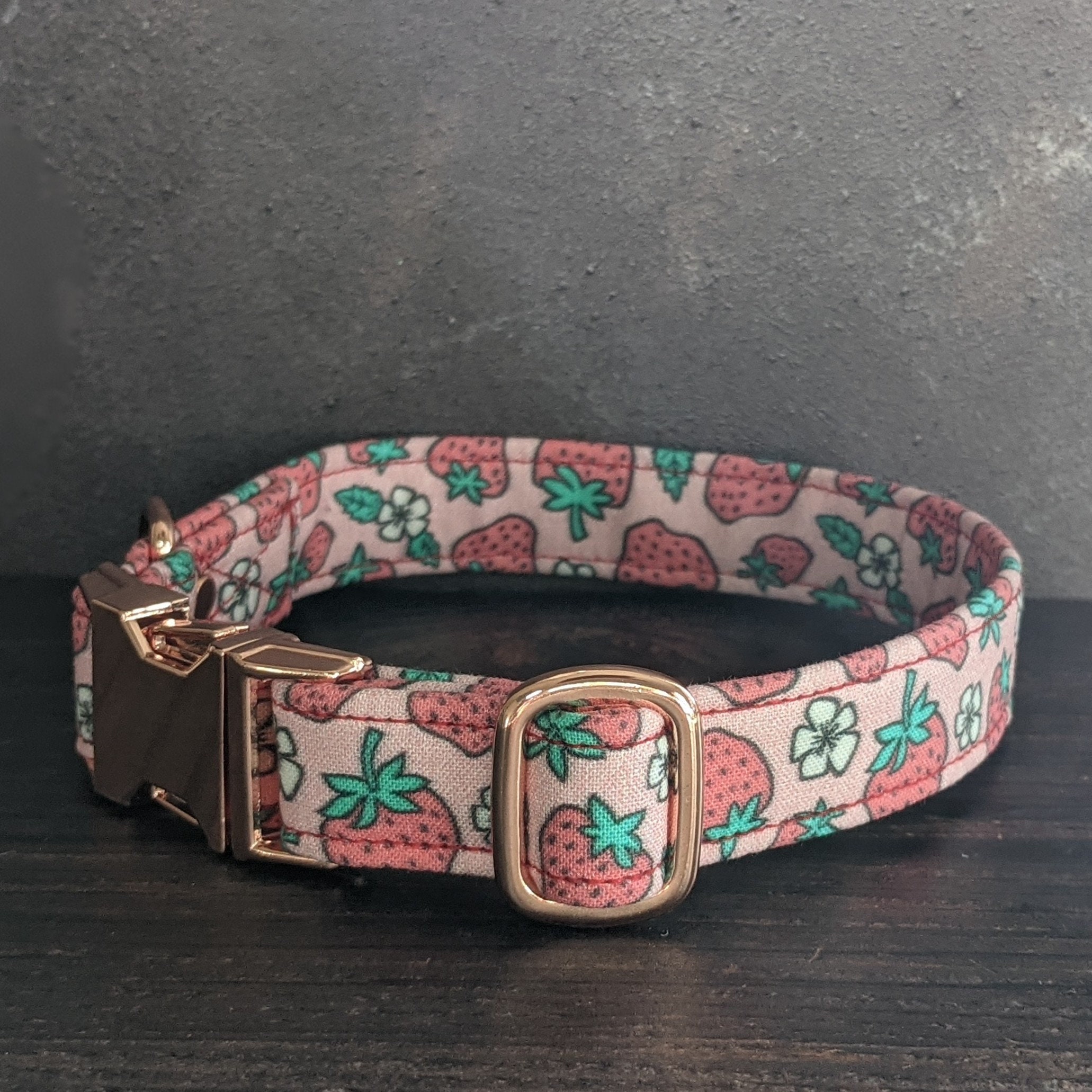Strawberry Dog Collar Adjustable Summer Fruit Pink Dog Etsy UK
