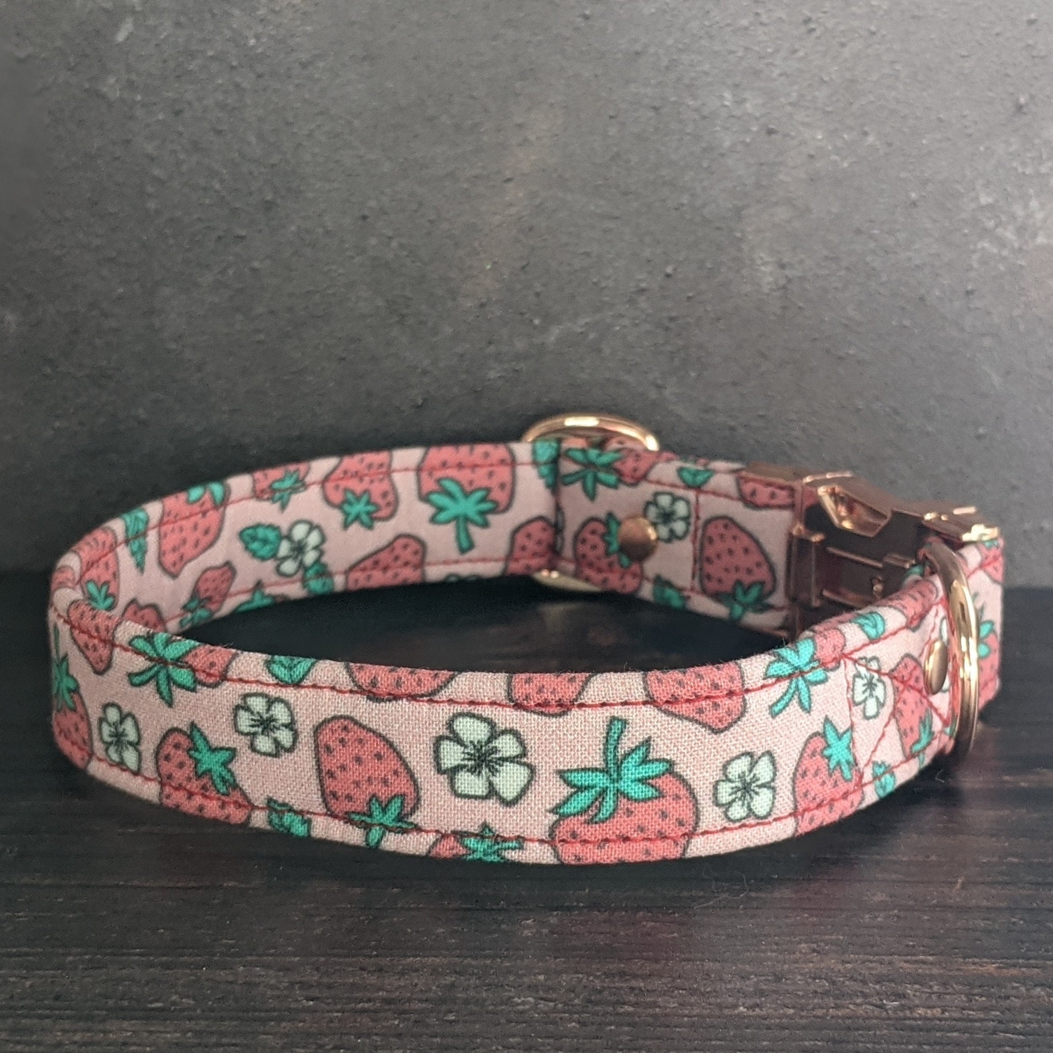 Strawberry Dog Collar Adjustable Summer Fruit Pink Dog Etsy UK