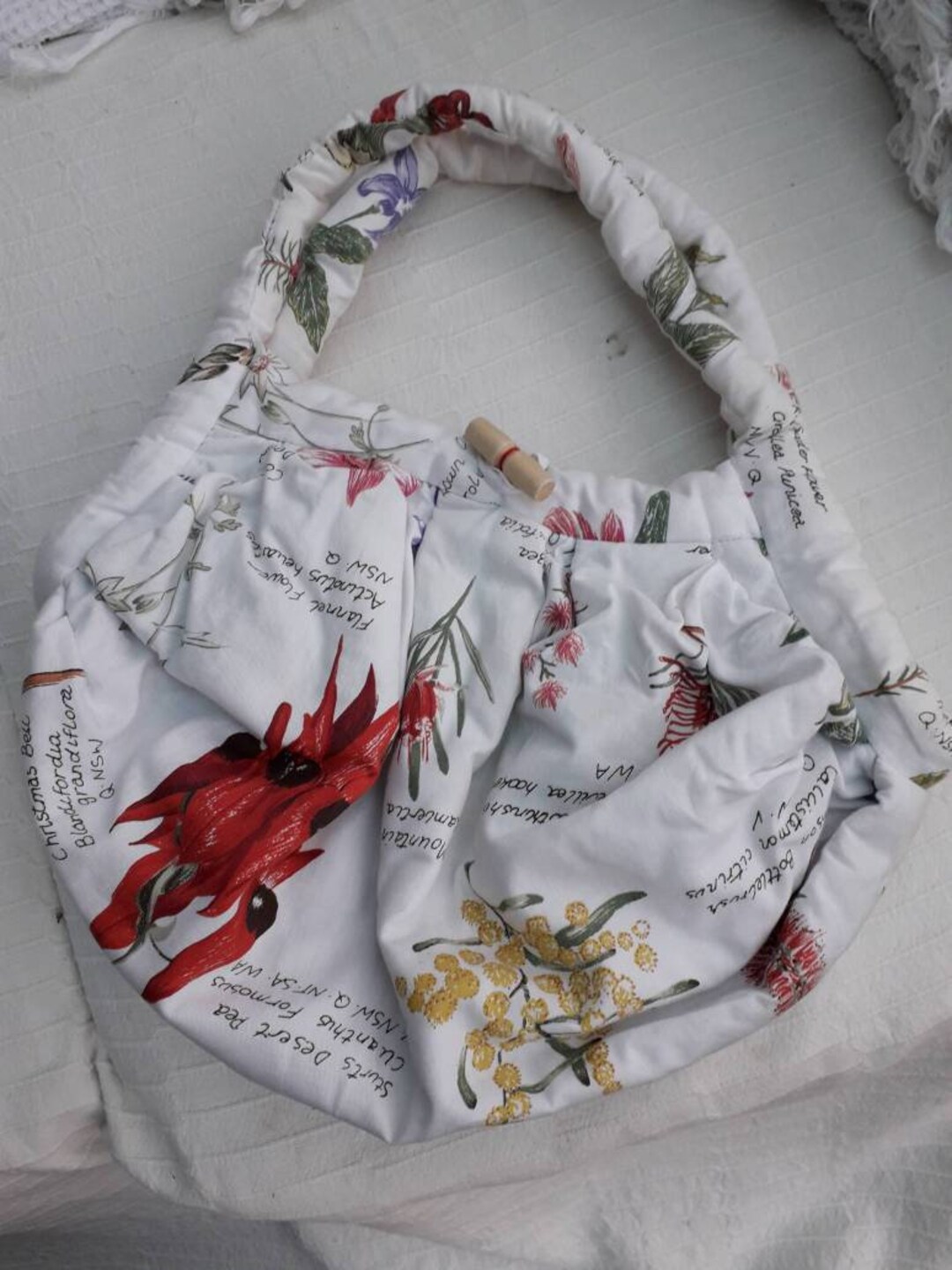 Lovely Handmade Toiletry Bag. Padded and Lined With Small Interior Pocket. Cotton Fabric