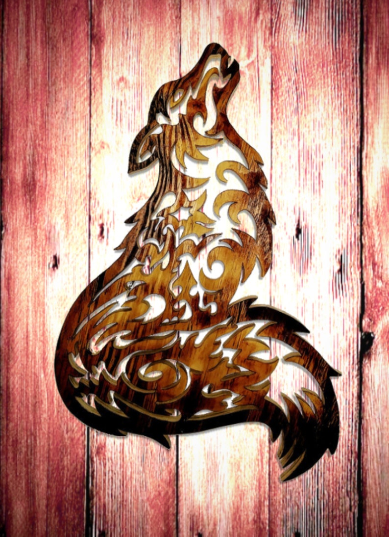 Wolf Wood Wall Art Wood Wolf Wall Hanging Woodland Animals Etsy