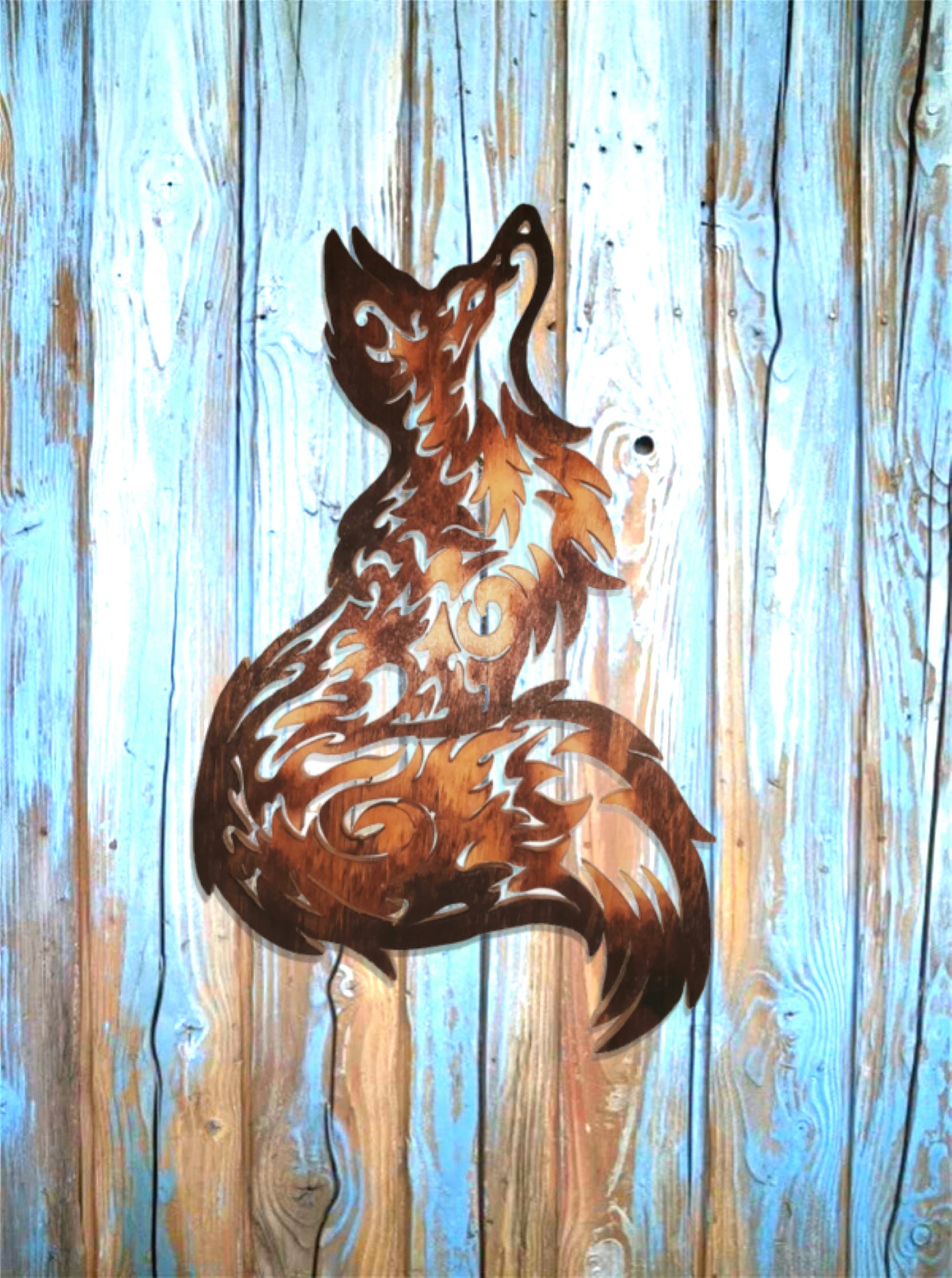 Fox Wood Wall Art Fox Decor Fox Wall Art Wooden Fox Christmas Etsy UK