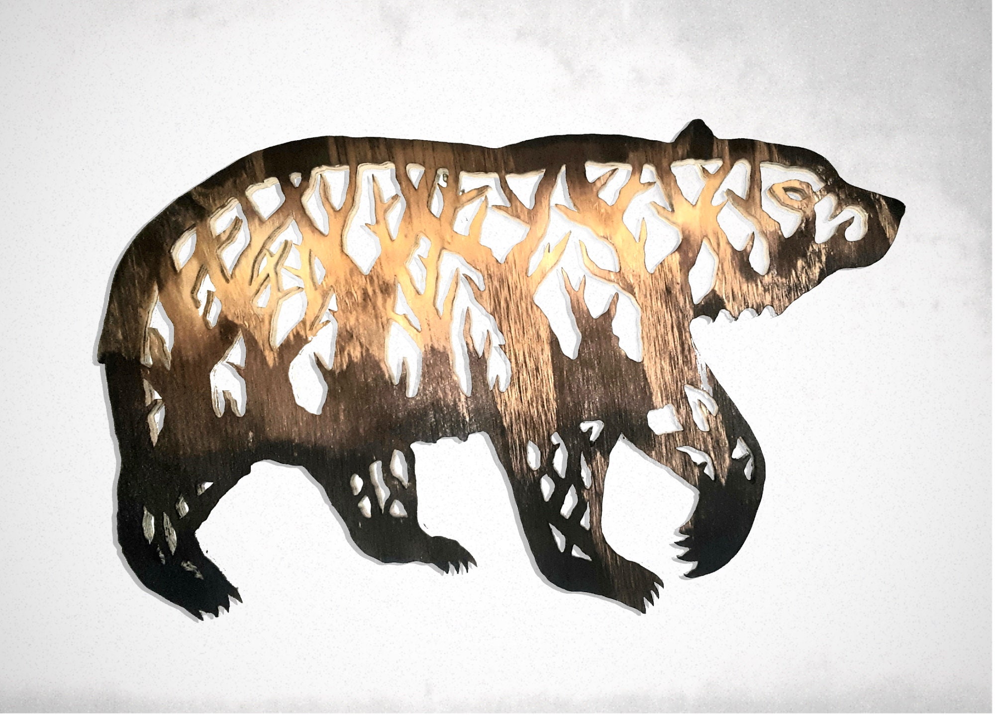 Wooden Bear Decor Black Bear Wall Hanging Brown Bear Grizzly Etsy