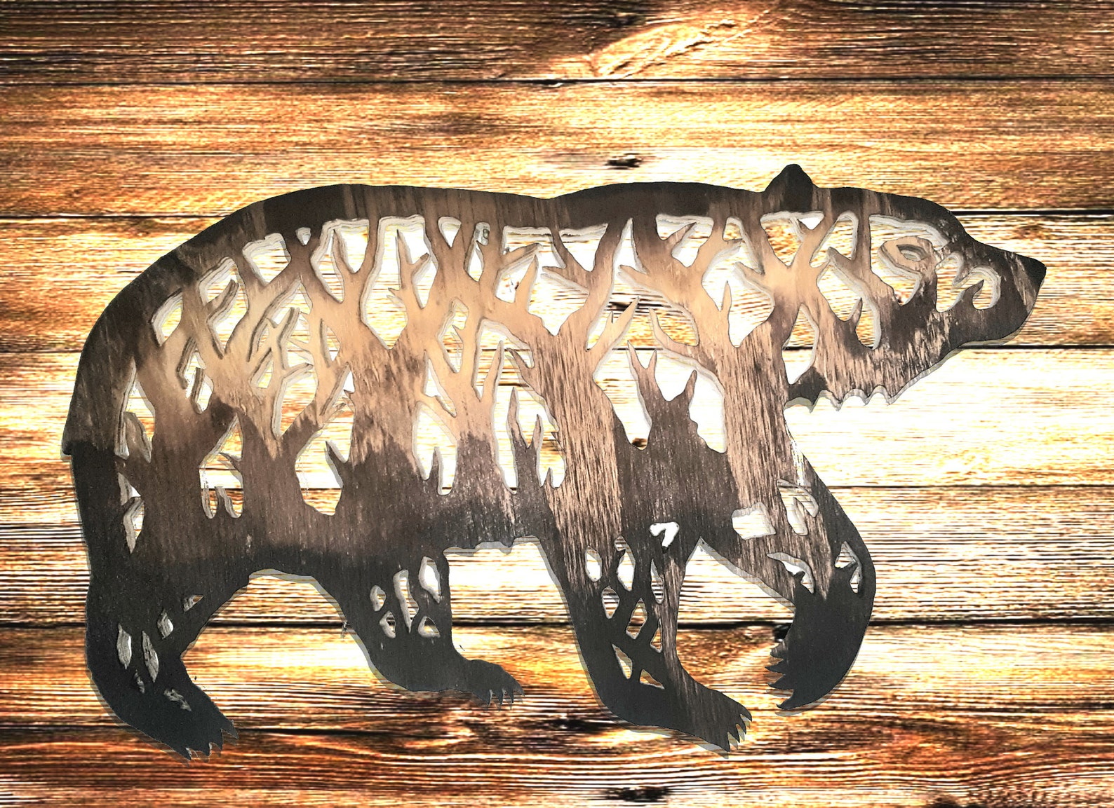 Wooden Bear Decor Black Bear Wall Hanging Brown Bear Grizzly Etsy