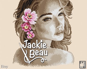 Girl turns around - Jackie Beau - Cross-stitch pattern pdf download © Beau2stitch