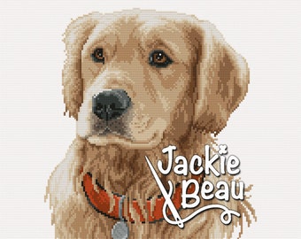 Golden Retriever - Jackie Beau - Cross-stitch pattern pdf download © Beau2stitch