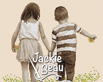 Spring friends - Jackie Beau cross-stitch pattern pdf-download © Beau2stitch