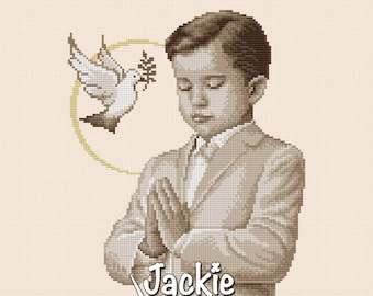 Communion Boy - Jackie Beau Cross-stitch pattern pdf-download © Beau2stitch