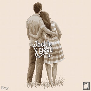 Romantic walk - Jackie Beau cross-stitch pattern pdf-download © Beau2stitch