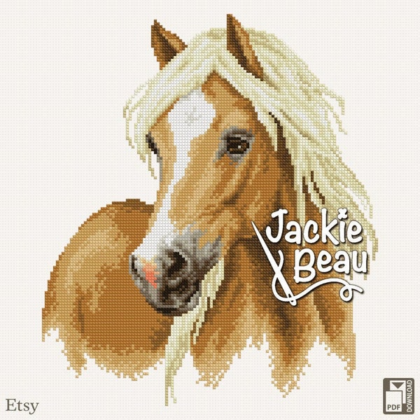 Haflinger horse - Jackie Beau - Cross stitch pattern pdf download © Beau2stitch