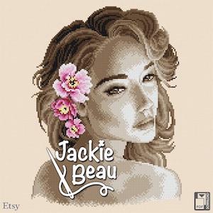 Girl turns around - Jackie Beau - Cross-stitch pattern pdf download © Beau2stitch