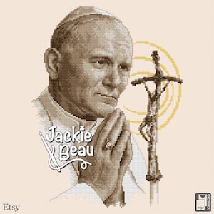 John Paul ll - Jackie Beau cross-stitch pattern pdf-download © Beau2stitch