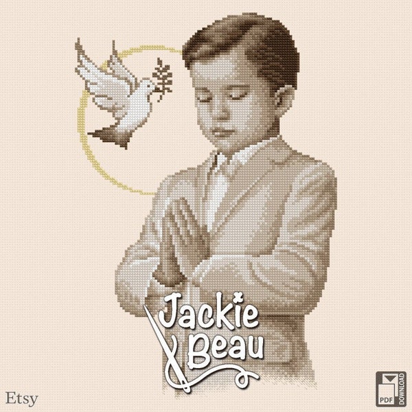 Communion Boy - Jackie Beau Cross-stitch pattern pdf-download © Beau2stitch