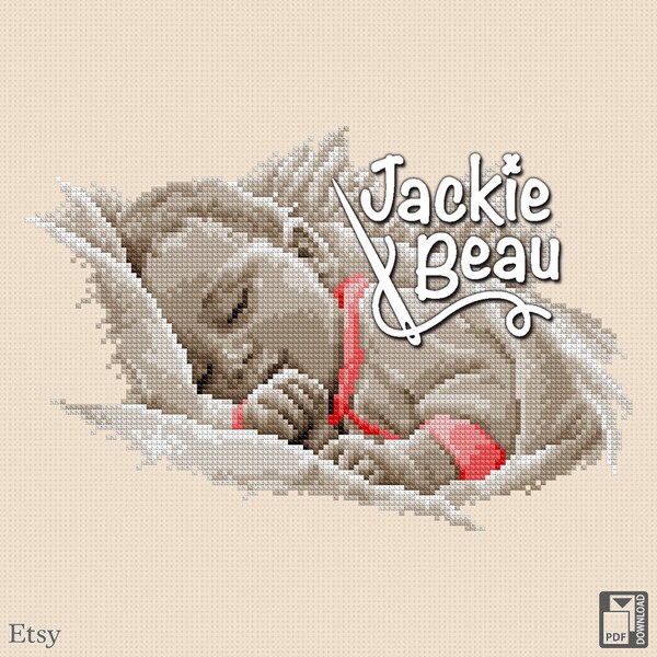 Sleeping baby - Jackie Beau cross stitch pattern pdf-download © Beau2stitch