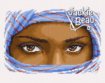 Brown Eyes - Jackie Beau - Cross Stitch Pattern PDF Download © Beau2stitch