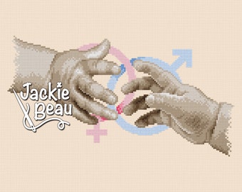 Twin hands - Jackie Beau cross stitch pattern pdf-download © Beau2stitch