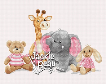 Baby cuddles - Jackie Beau cross-stitch pattern pdf-download © Beau2stitch