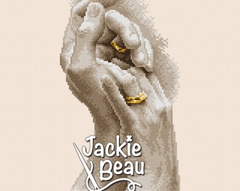 Swinging hands - Jackie Beau cross stitch pattern pdf download left and right version © Beau2stitch